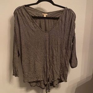 Black and white striped top